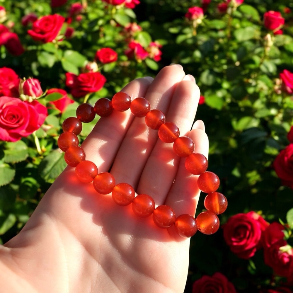 10MM RED AGATE BRACELET